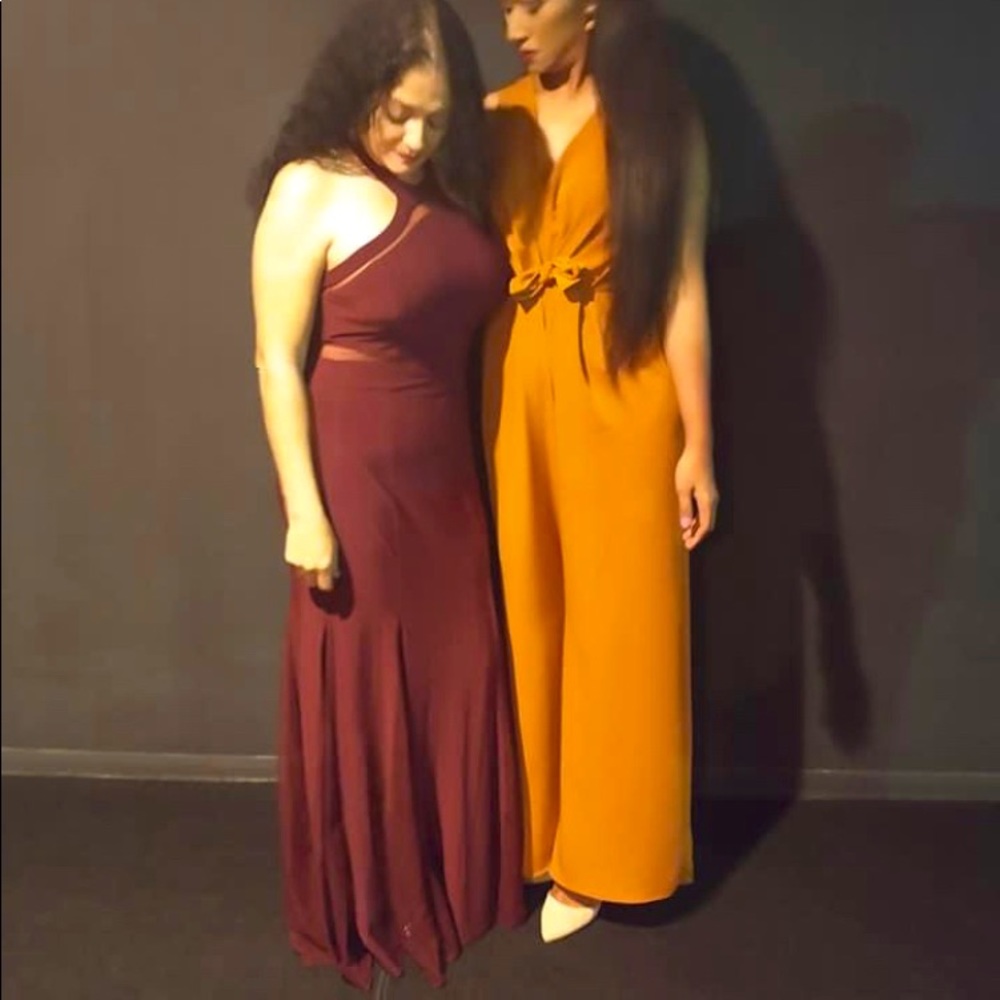 Burgundy long dress